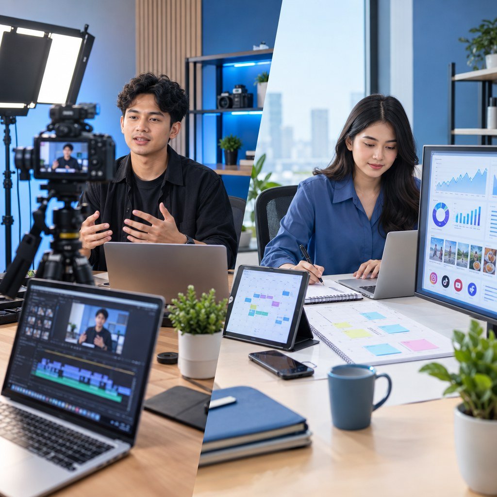 Perbedaan content creator dan social media management untuk bisnis