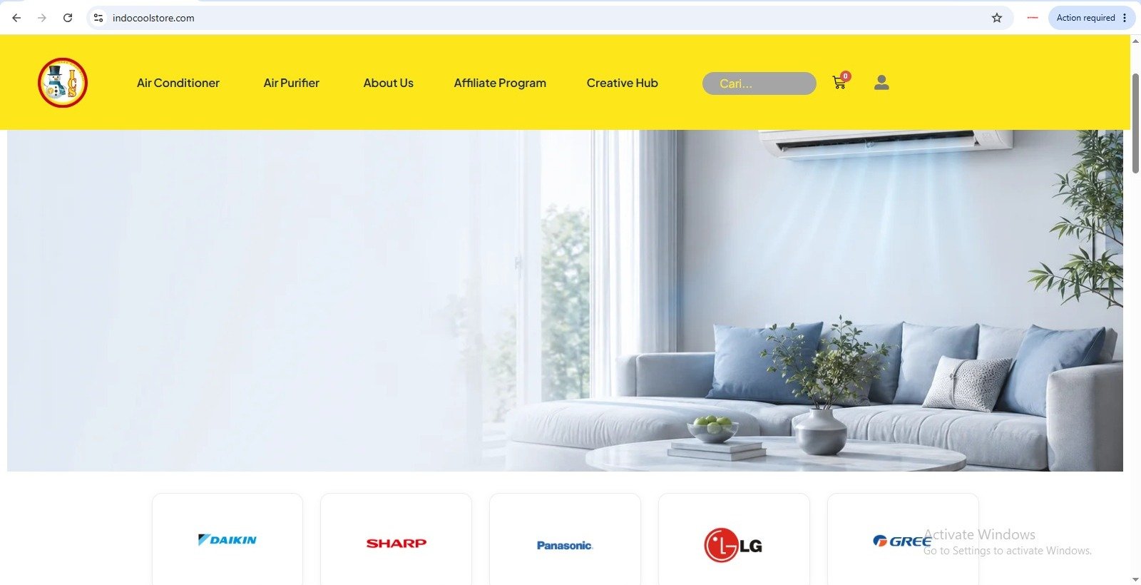 Website client Indocool - portfolio Dino Agency