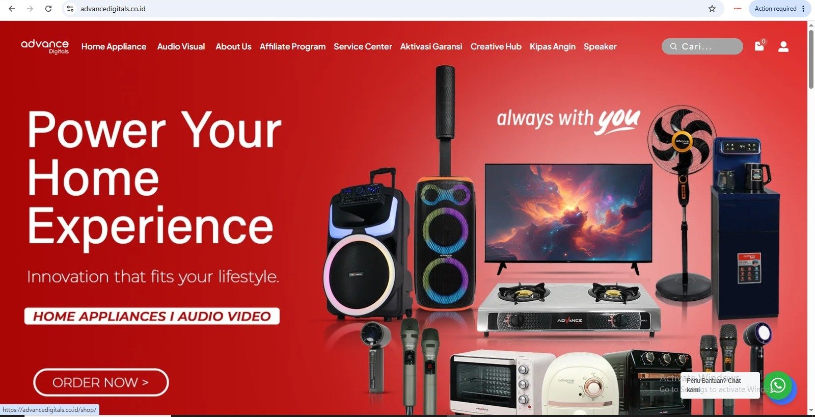 Website client Advance Digitals - portfolio Dino Agency