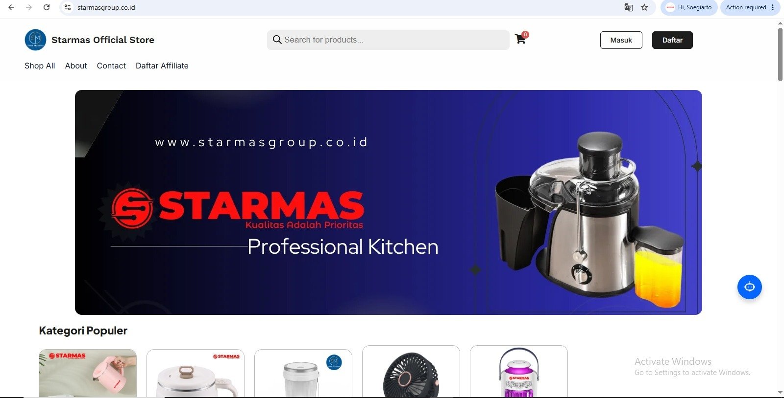 Website client Starmas - portfolio Dino Agency
